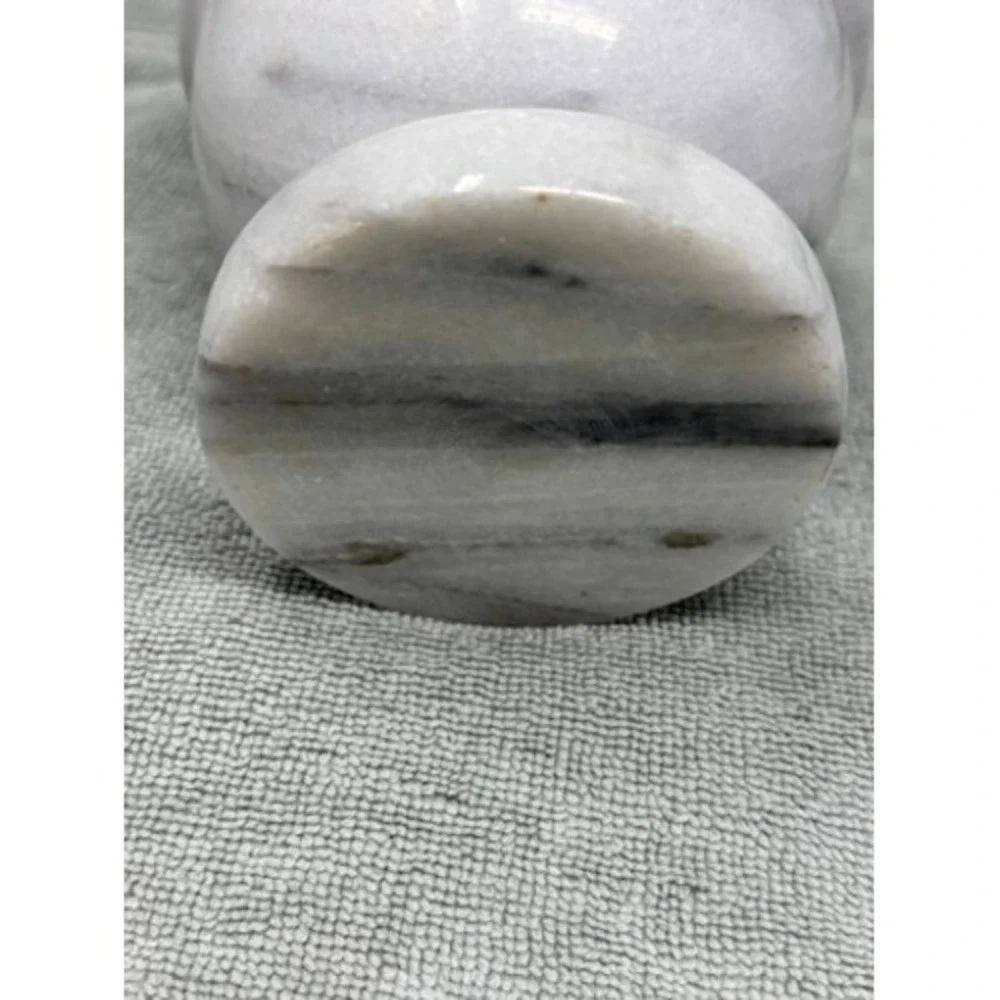 Marble Mortar‎ and Pestle Set Natural Stone Spice Herb Grinder Pedestal
